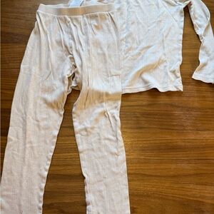 Crewcuts Girls’ Pointelle Pajama Set in Cream